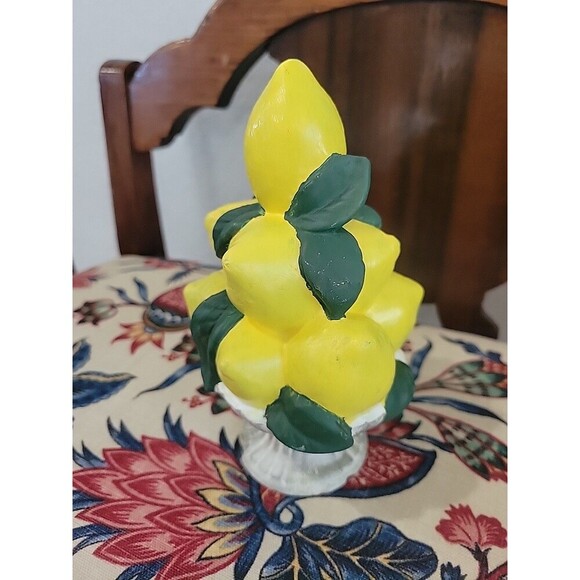 Vintage Italian Majolica STYLE Pottery Lemon Basket Topiary Handmade Handpainted - Picture 3 of 4